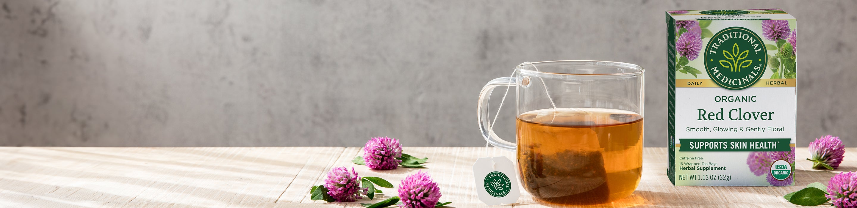 Support Glowing Skin with Red Clover Tea