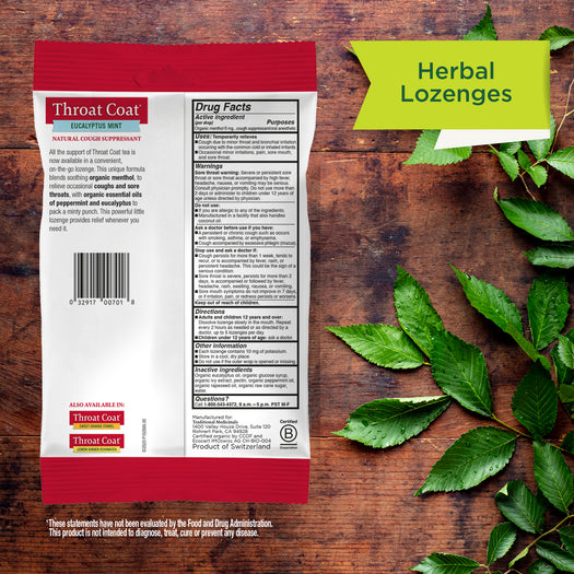Throat Coat<sup>®</sup> Eucalyptus Mint Lozenges back