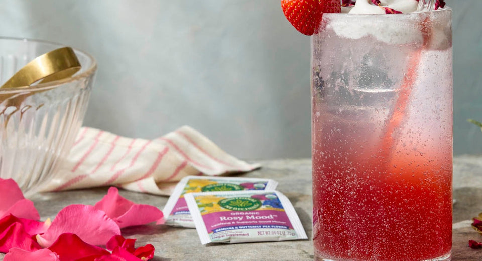 Strawberry Rose Fizz with Rosy Mood™ Tea