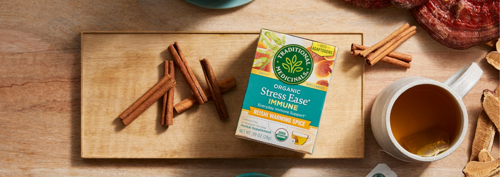 Adaptogenic Oatmeal Infused with Stress Ease Immune Tea