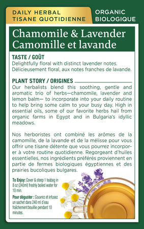 Organic Chamomile & Lavender Tea (Canada)