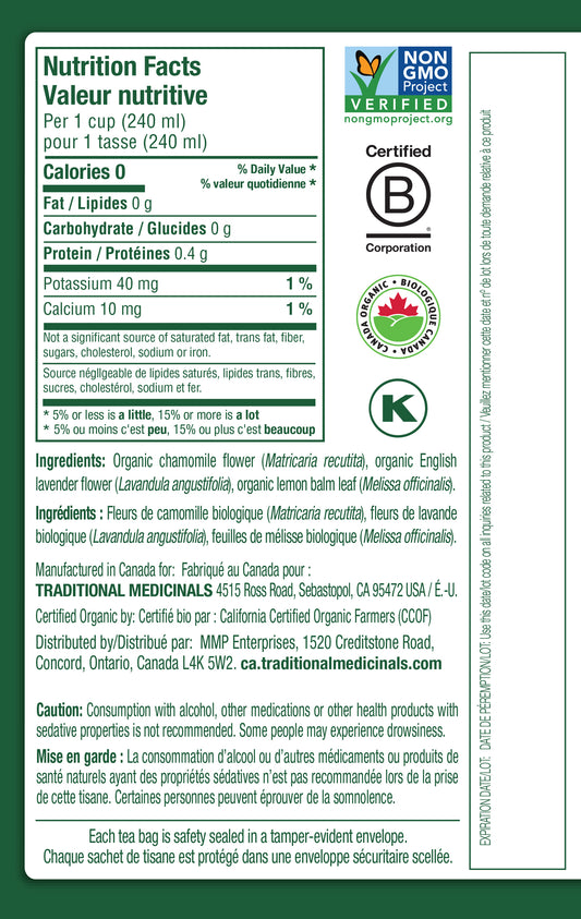 Organic Chamomile & Lavender Tea (Canada)
