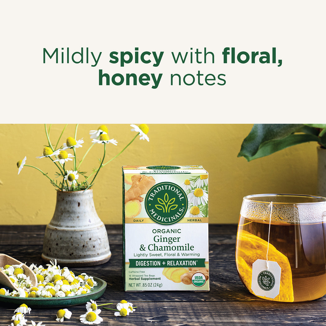Organic Ginger & Chamomile Tea Traditional Medicinals