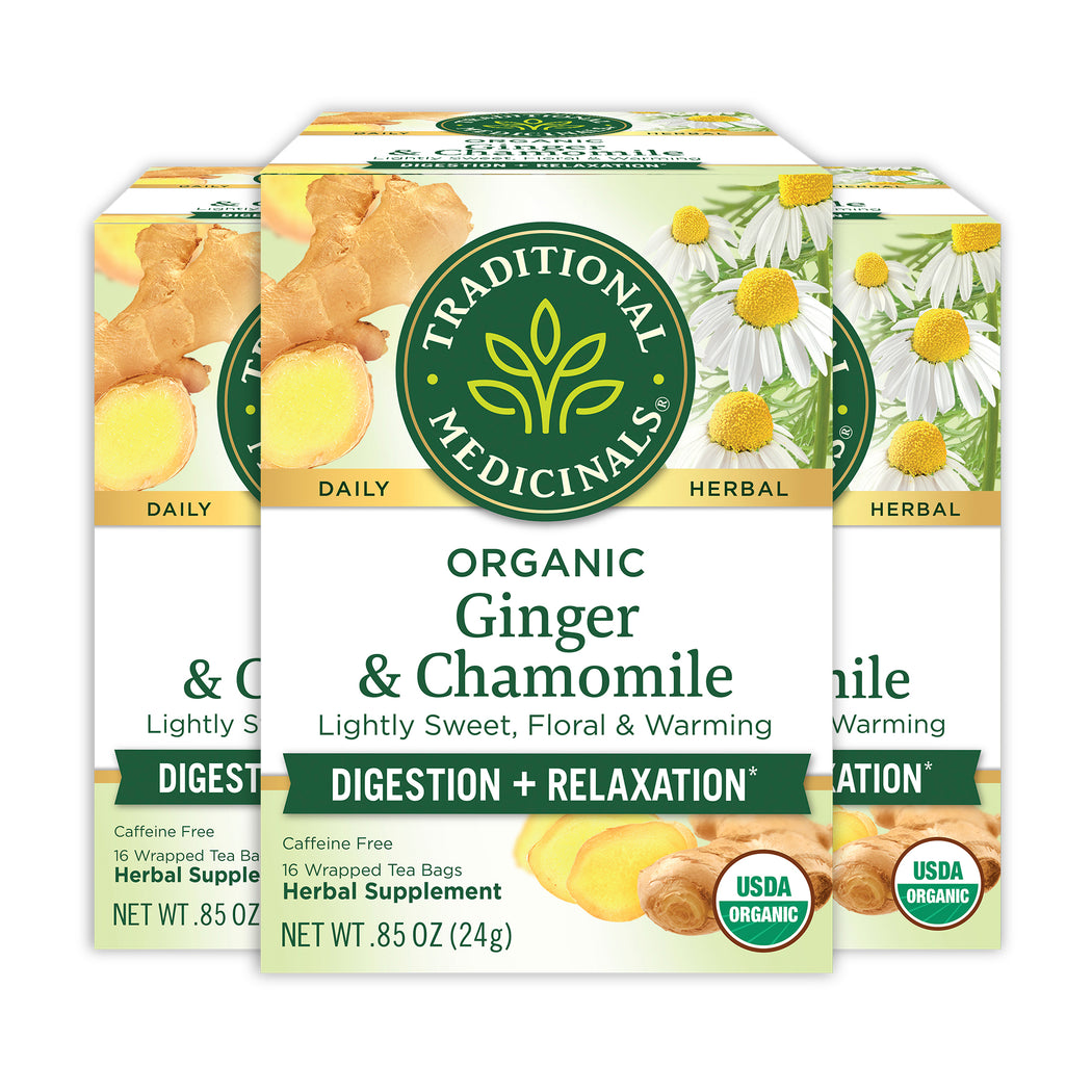 Organic Ginger & Chamomile Tea Traditional Medicinals