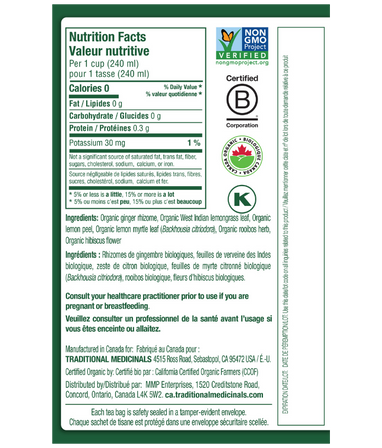 Organic Lemon Ginger Tea (Canada)