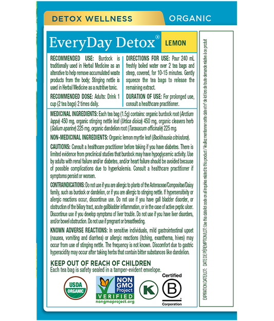 Organic EveryDay Detox® Lemon Tea (Canada)