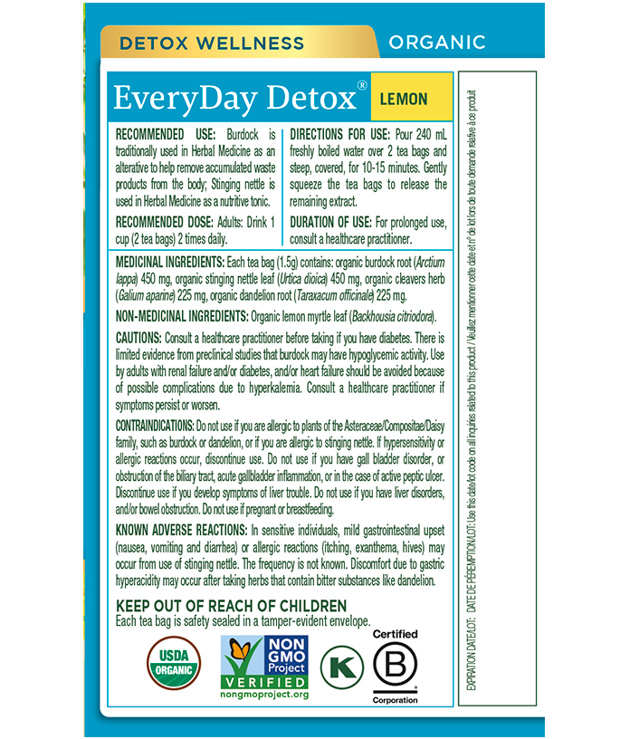 Organic EveryDay Detox® Lemon Tea (Canada) View 2