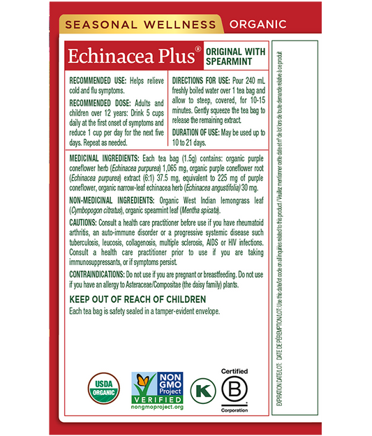 Tisane biologique Echinacea Plus®