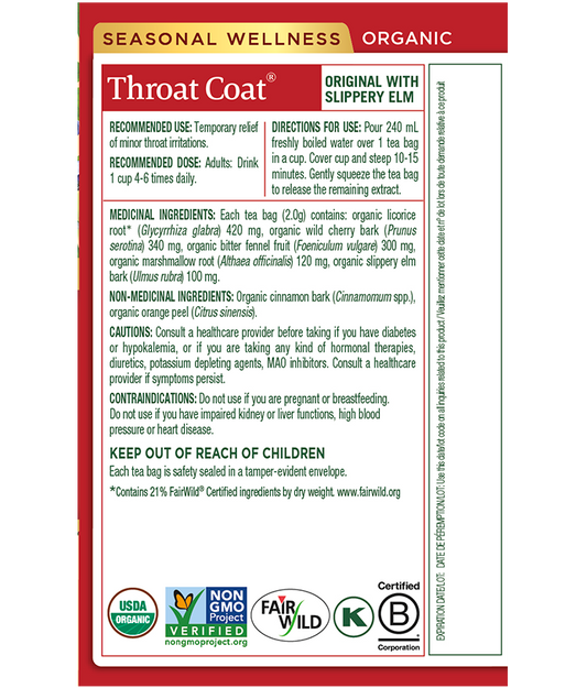 Organic Throat Coat® Tea (Canada)