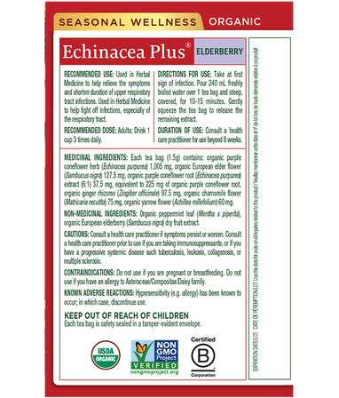 Organic Echinacea Plus® Elderberry Tea (Canada)