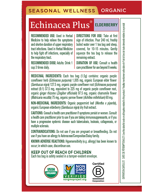 Organic Echinacea Plus® Elderberry Tea (Canada) View 2