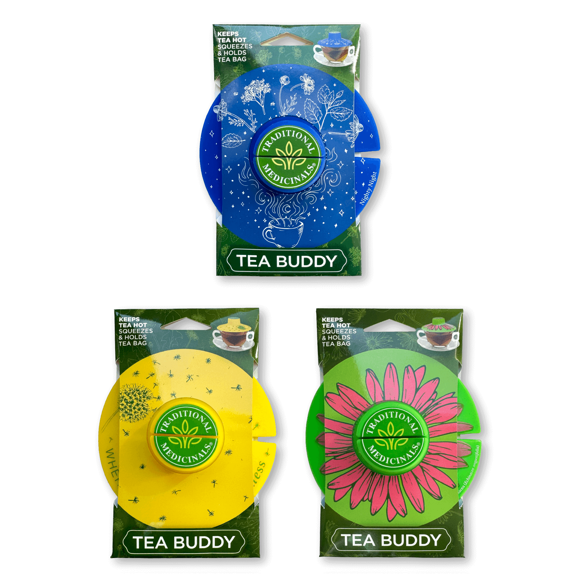 Tea Buddy: Silicone Tea Steeping Lid & Bag Holder | Traditional