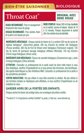 Organic Throat Coat® Tea (Canada)