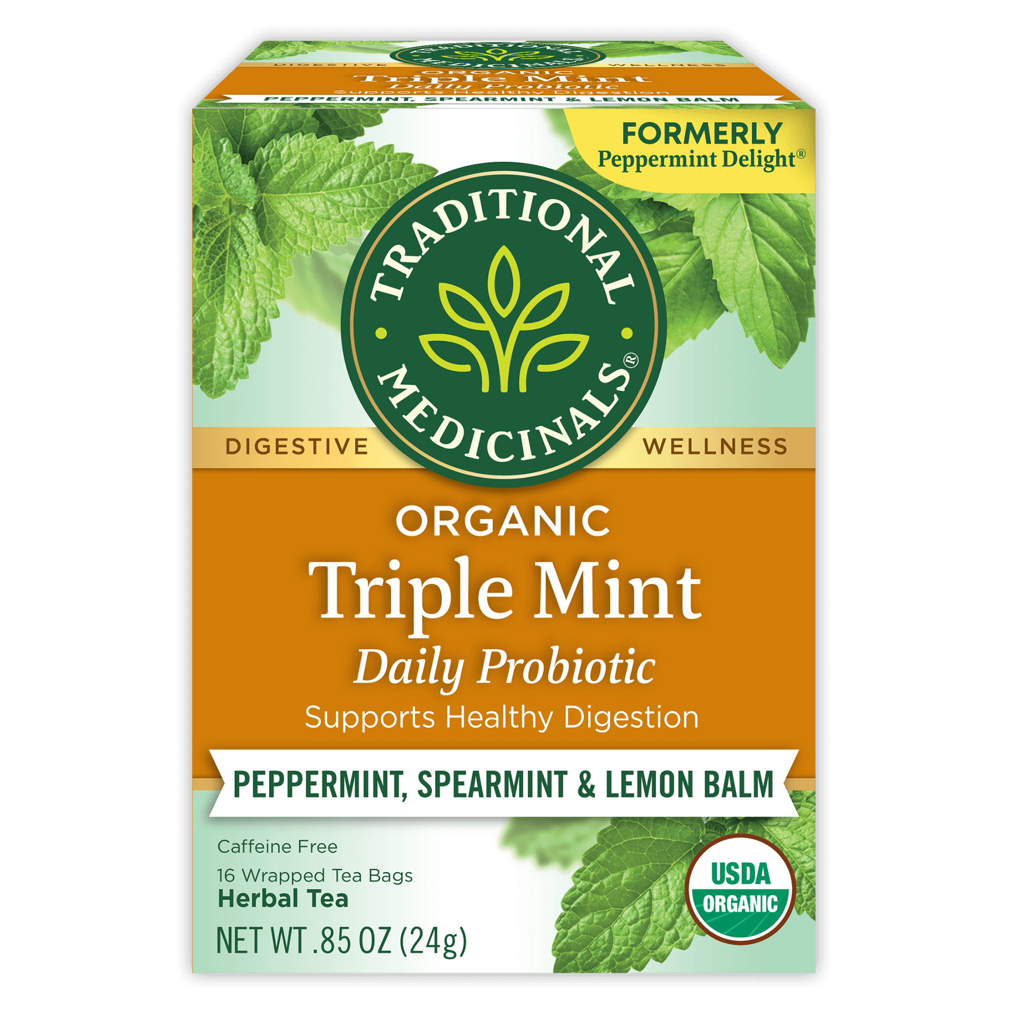 Triple Mint Daily Probiotic Tea | Traditional Medicinals