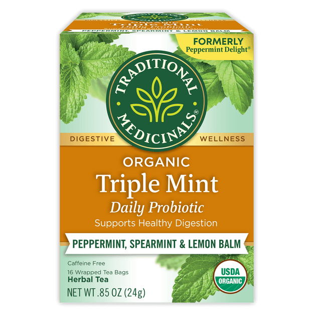スタンディーズ　　アンディ　ボーピープ　リトルグリーンメン Triple Mint Daily Probiotic Tea | Traditional Medicinals