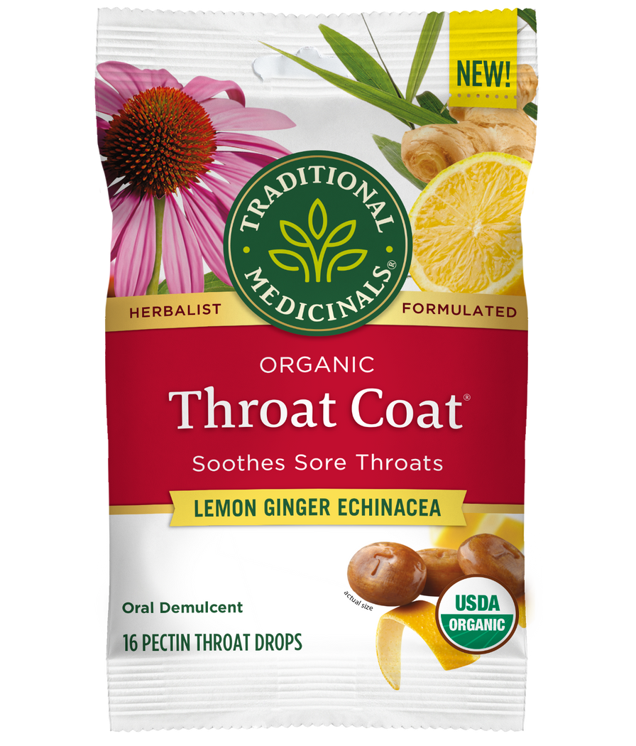 Throat Coat® Lemon Ginger Echinacea Lozenges Traditional Medicinals